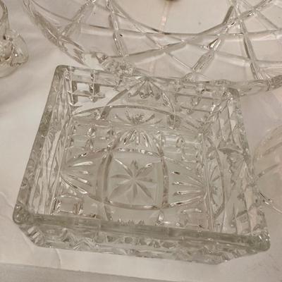 CRYSTAL SERVING DISH LOT 