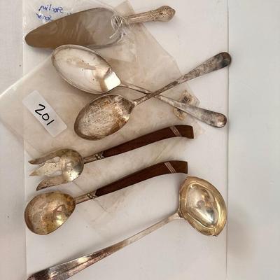 STERLING, SILVER PLATE SERVING LOT 