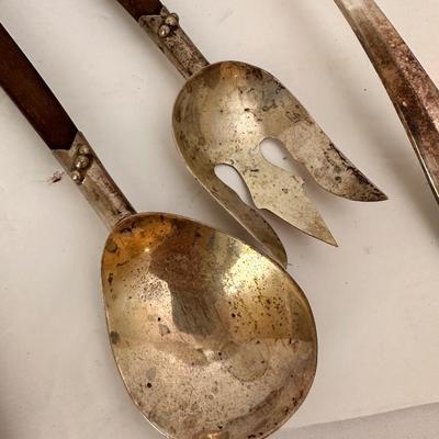 STERLING, SILVER PLATE SERVING LOT 