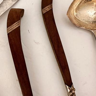 STERLING, SILVER PLATE SERVING LOT 