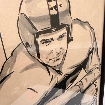 VINTAGE STETSON UNIVERSITY FRAMED FOOTBALL ART