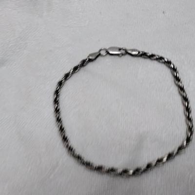 Vintage Italian Rope 8" 925  Bracelet