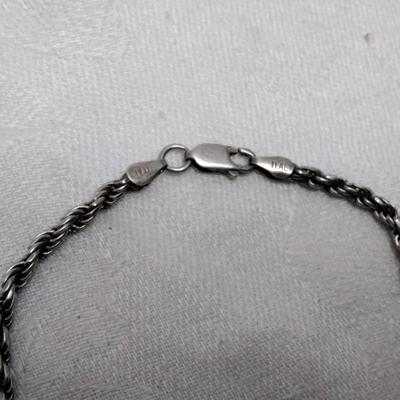 Vintage Italian Rope 8" 925  Bracelet