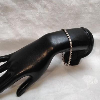 Vintage Italian Rope 8" 925  Bracelet