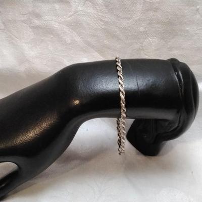 Vintage Italian Rope 8" 925  Bracelet