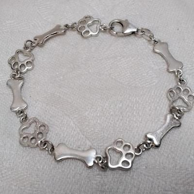 Woof Wonderful Love of Dogs 7" 925 Bracelet