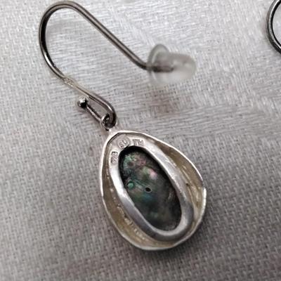 Vintage Italian Abalone 925 Earrings