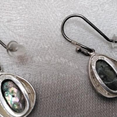 Vintage Italian Abalone 925 Earrings
