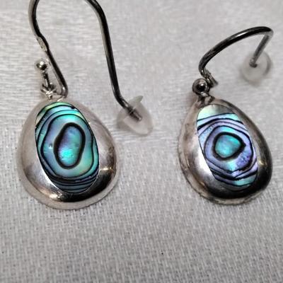 Vintage Italian Abalone 925 Earrings