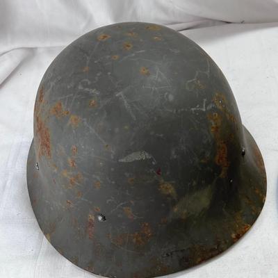 3 WW2 European helmets with intact inner headbands and chin straps