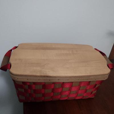Longaberger Red To Go Tote with Lid