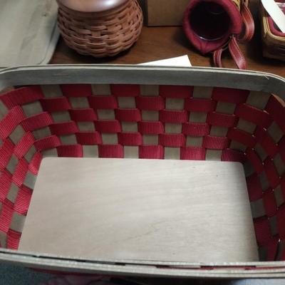 Longaberger Red To Go Tote with Lid
