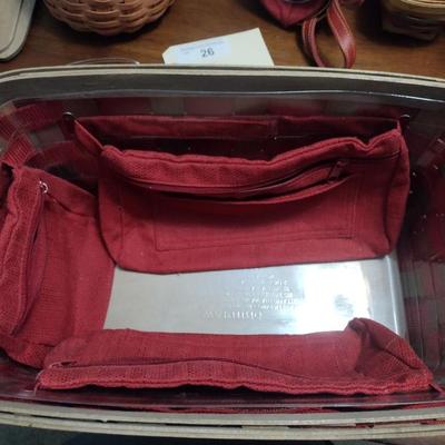 Longaberger Red To Go Tote with Lid