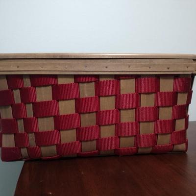 Longaberger Red To Go Tote with Lid