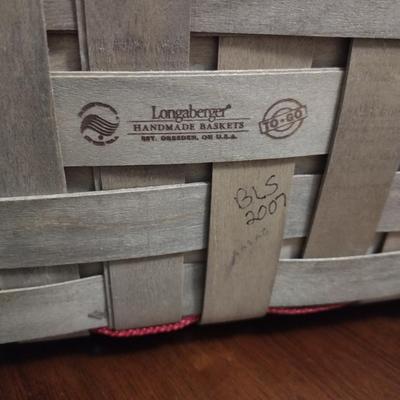 Longaberger Red To Go Tote with Lid