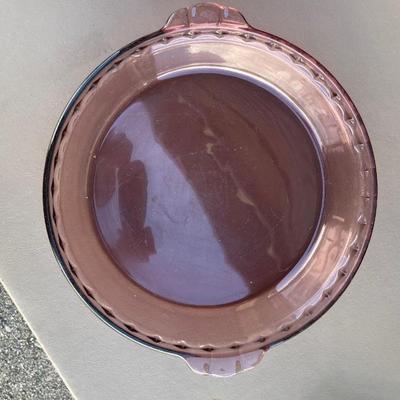 PURPLE PYREX BAKING DISHES, BROWNIE CUTTER, SCALE AND OTHER GOOD STUFF