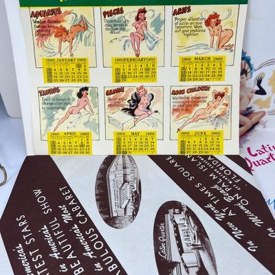 Ephemera: 1950s 3 Latin Quarter Program Menu 1960s Calendar Burlesque Paris Revue Show
