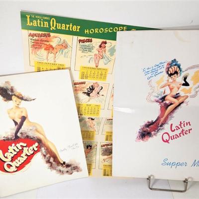 Ephemera: 1950s 3 Latin Quarter Program Menu 1960s Calendar Burlesque Paris Revue Show