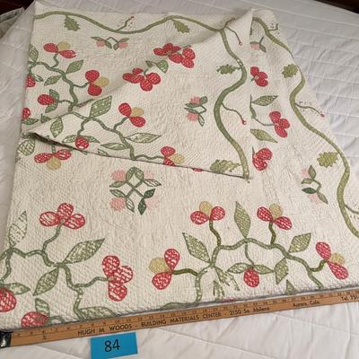 Machine done floral quilt
