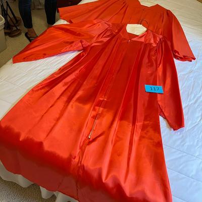 2 Vintage Orange Graduation Gowns