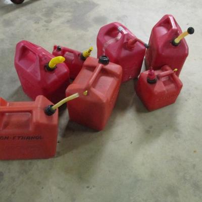 Assortment of Plastic Gas Cans