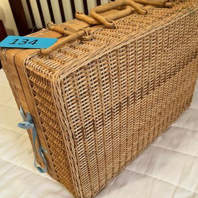 Effanbee Two dolls in a wicker suitcase