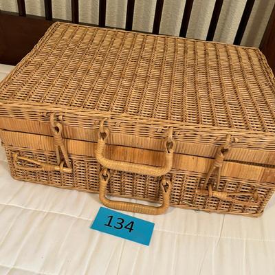 Effanbee Two dolls in a wicker suitcase