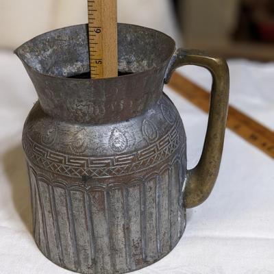 Vintage Pewter, Copper Pitcher