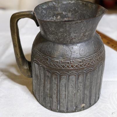 Vintage Pewter, Copper Pitcher