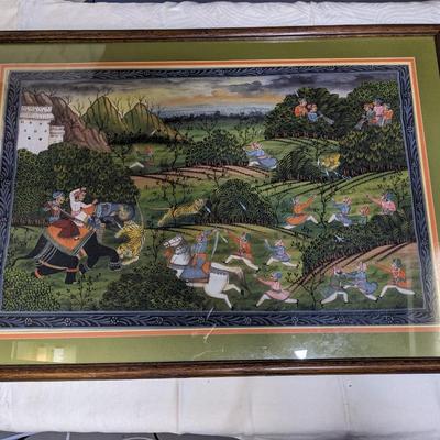 Indian Maharajah Hunting Handmade Painting