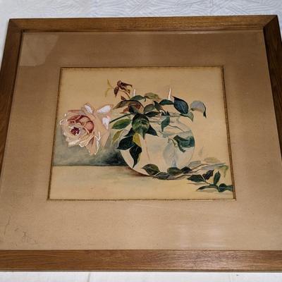 Wonderful Vintage Rose Painting