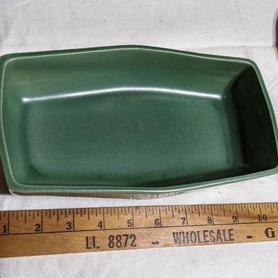 Red Wing USA Planter Green Pottery #5019 Rectangular Mid Century Vase