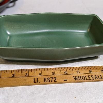 Red Wing USA Planter Green Pottery #5019 Rectangular Mid Century Vase