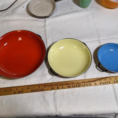 Vintage ENAMELWARE Made In YUGOSLAVIA EMO Celje SautÃ© Pan Skillet 2 Handles