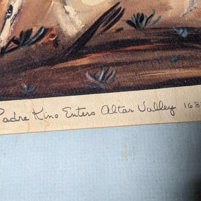 De Grazia Signed Padre Kino Enters Altar Valley 1697 Print