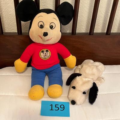 Vintage Mickey Mouse & Snoopy Plush