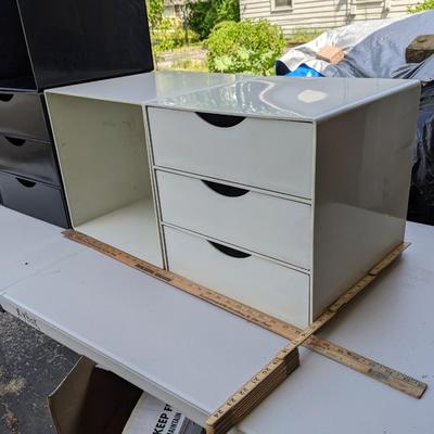 2 Vintage Palaset Style Plastic White Cube Kartell Columbo Organizers
