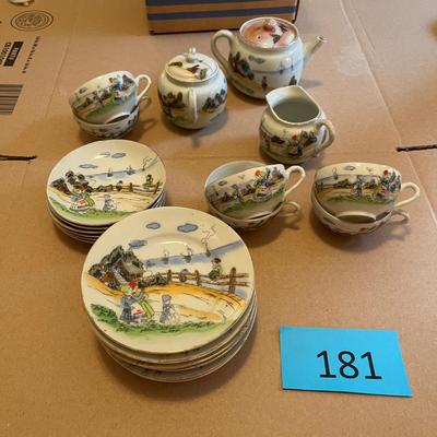 Sea Shore Delft style scene Tea Set