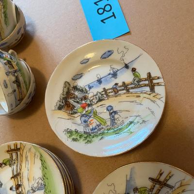 Sea Shore Delft style scene Tea Set