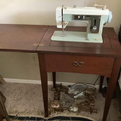 Side table that happens to have a sewing machine -Sears Kenmore in it 30"H 22" x 18" depth