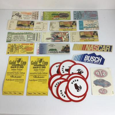 106 Vintage Racing Ticket Stubs & Decals