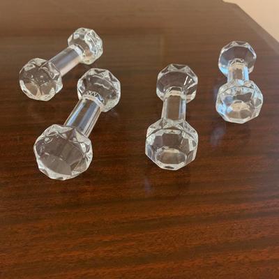 4 glass knife rests 4.5"
