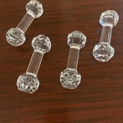 4 glass knife rests 4.5"