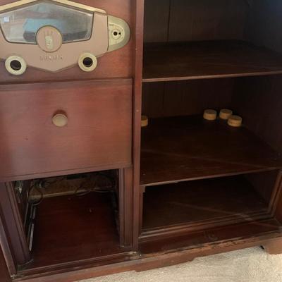 1950's Zenith wood cabinet 45"L 42"H 23.5"depth