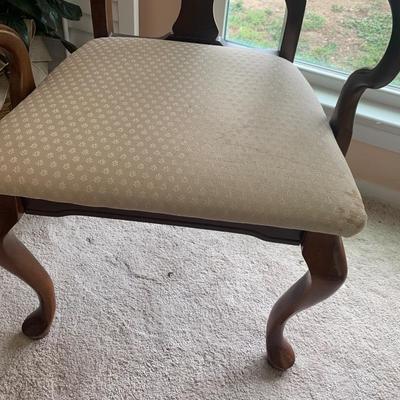 Queen Anne arm chair, cabriole legs, 42"H 23"W 19"seat H