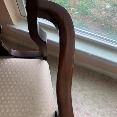 Queen Anne arm chair, cabriole legs, 42"H 23"W 19"seat H