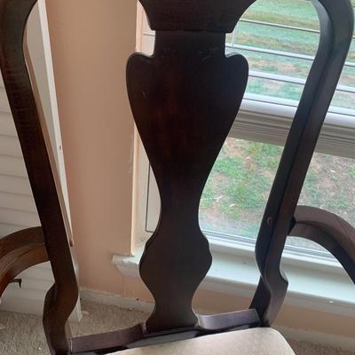 Queen Anne arm chair, cabriole legs, 42"H 23"W 19"seat H