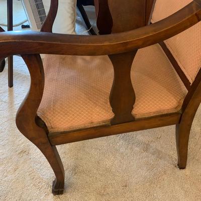Clawfoot accent chair, original batting & coil, 39"H 23"W 19"seat depth