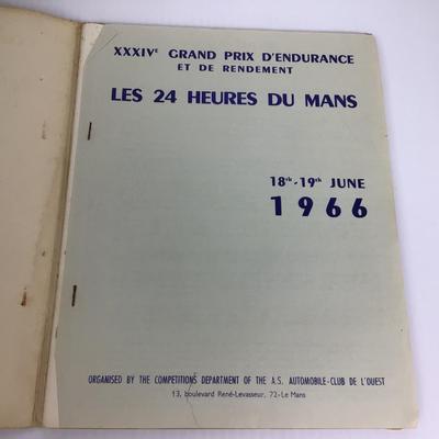 114 Vintage Le Mans Race Manual of Regulations & Requirements 1966