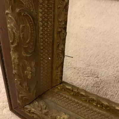 Old wooden frame with glass & wire 30"W 28"H
